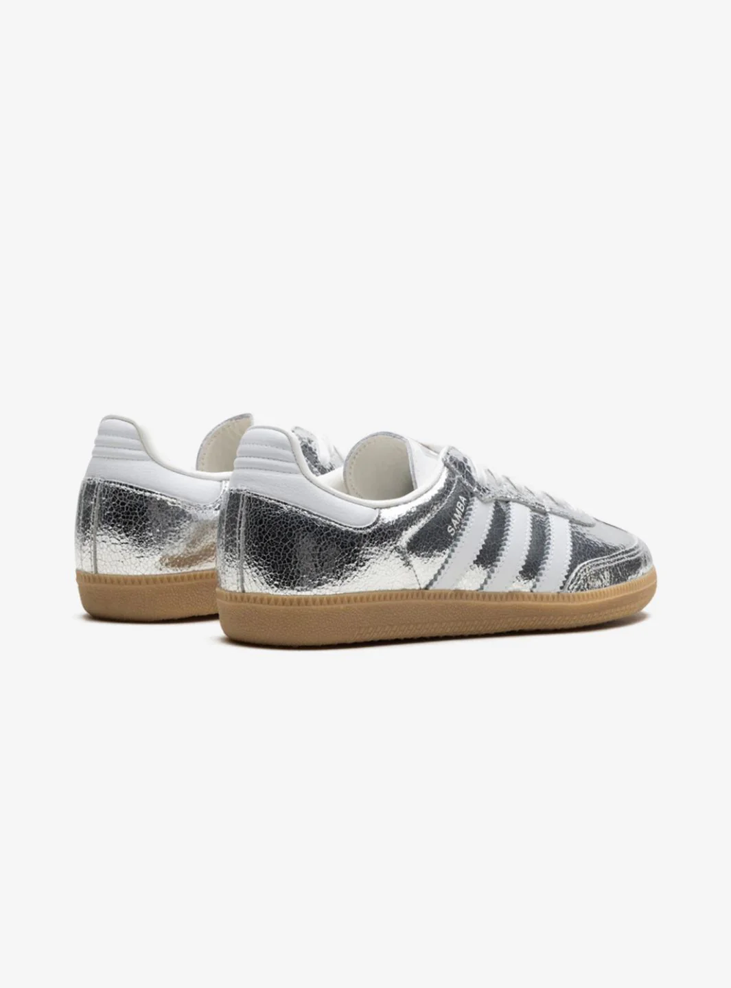 Adidas Samba OG Silver Metallic Cracked Leather - Image 3