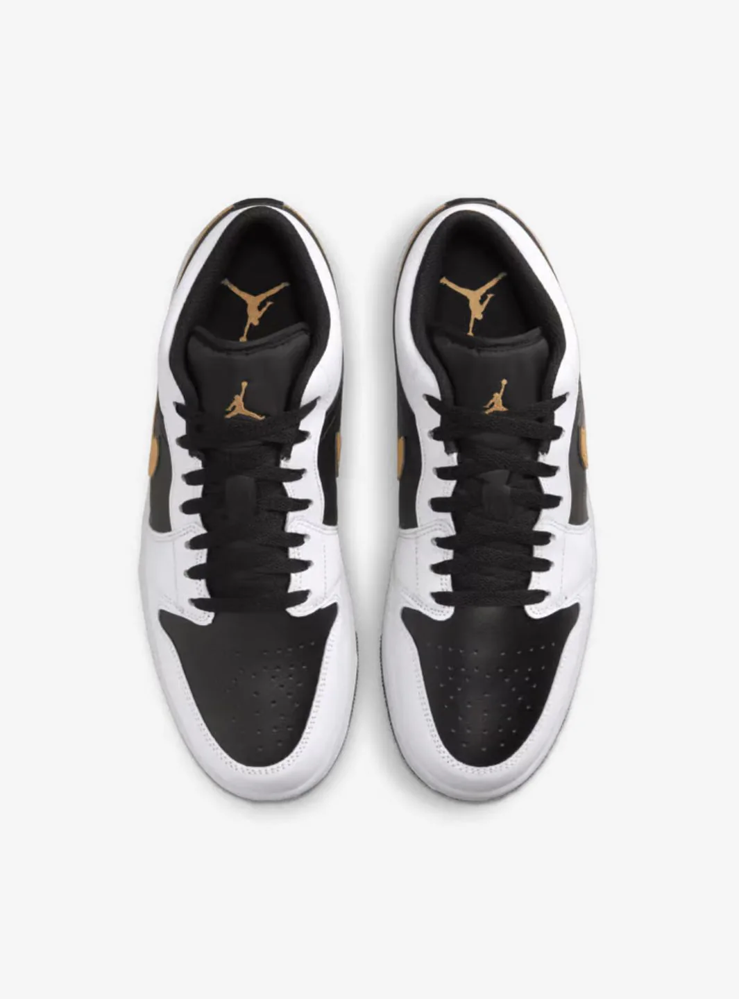 Air Jordan 1 Low White Black Metallic Gold Swoosh - Image 4