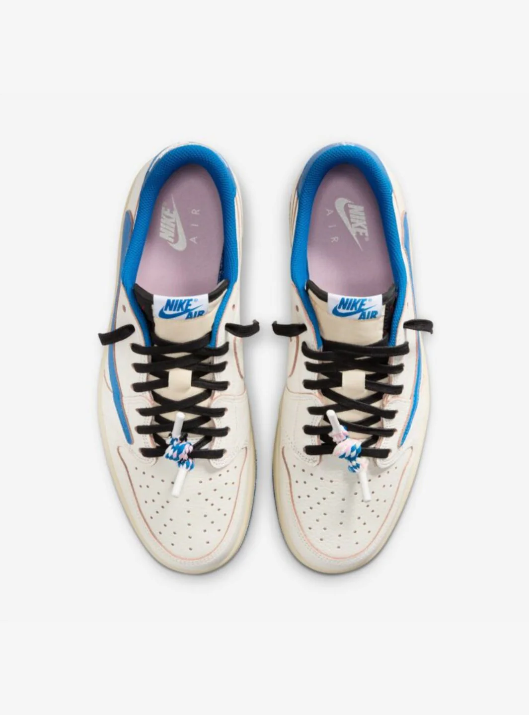 Air Jordan 1 Retro Low OG SP Fragment x Travis Scott Sail Military Blue - Image 4