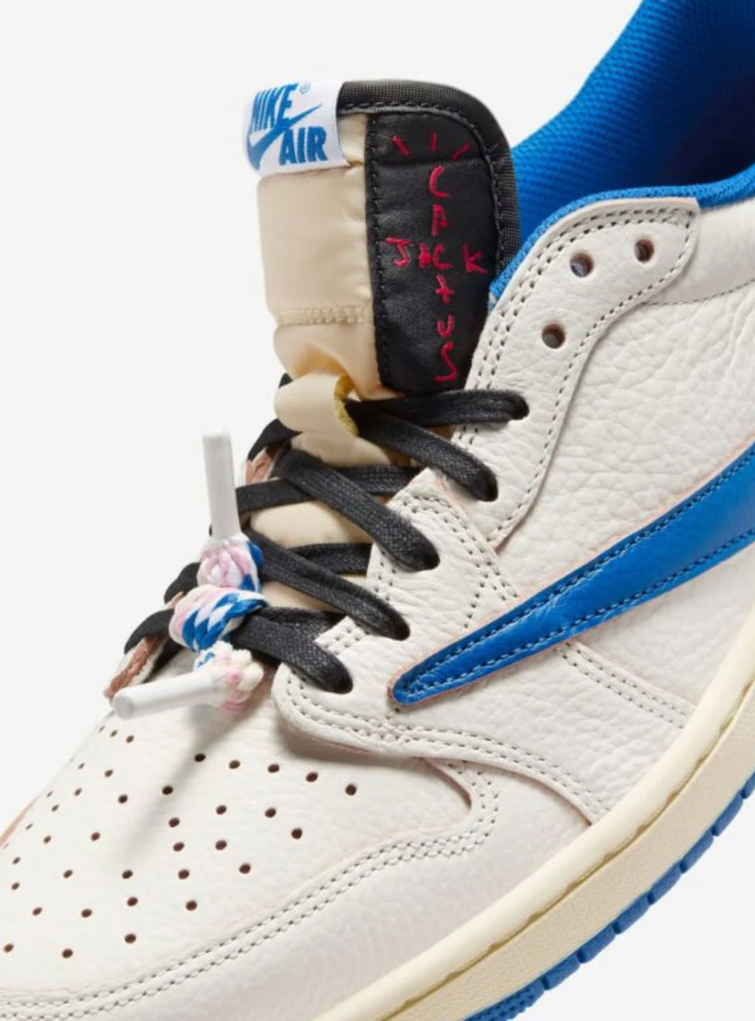 Air Jordan 1 Retro Low OG SP Fragment x Travis Scott Sail Military Blue - Image 7