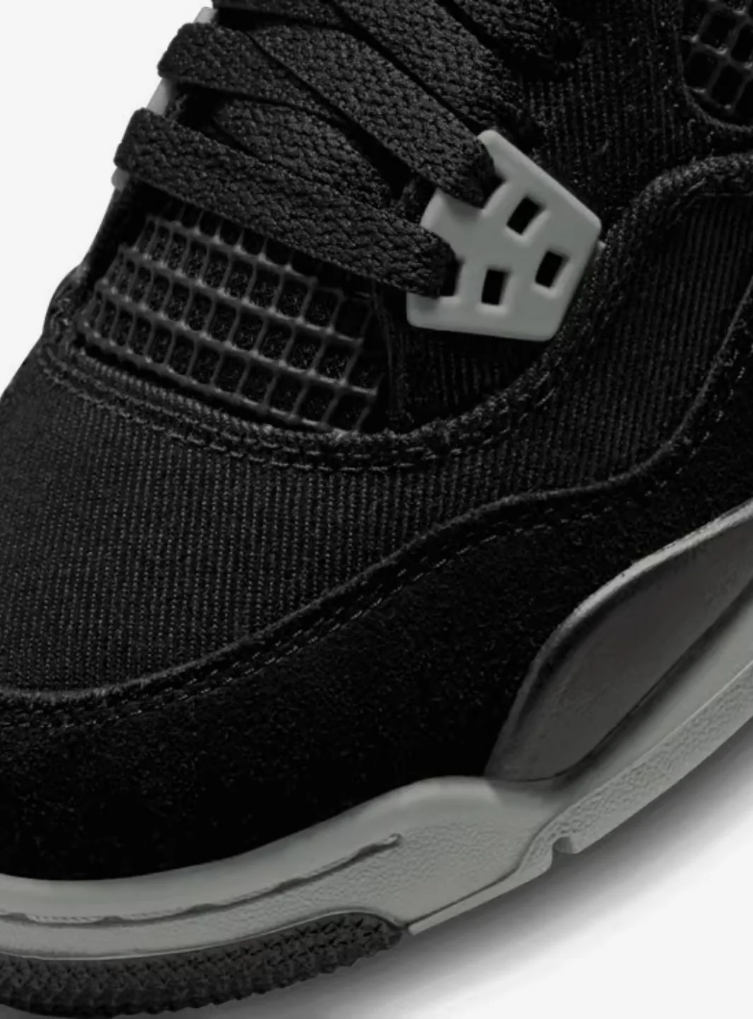 Air Jordan 4 Retro Black Canvas (GS) - Image 4