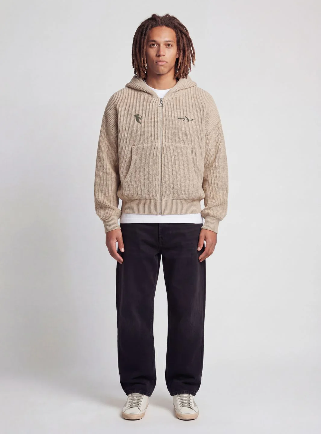 Appreciate Knitted Zip Up Hooded Desert - Image 3