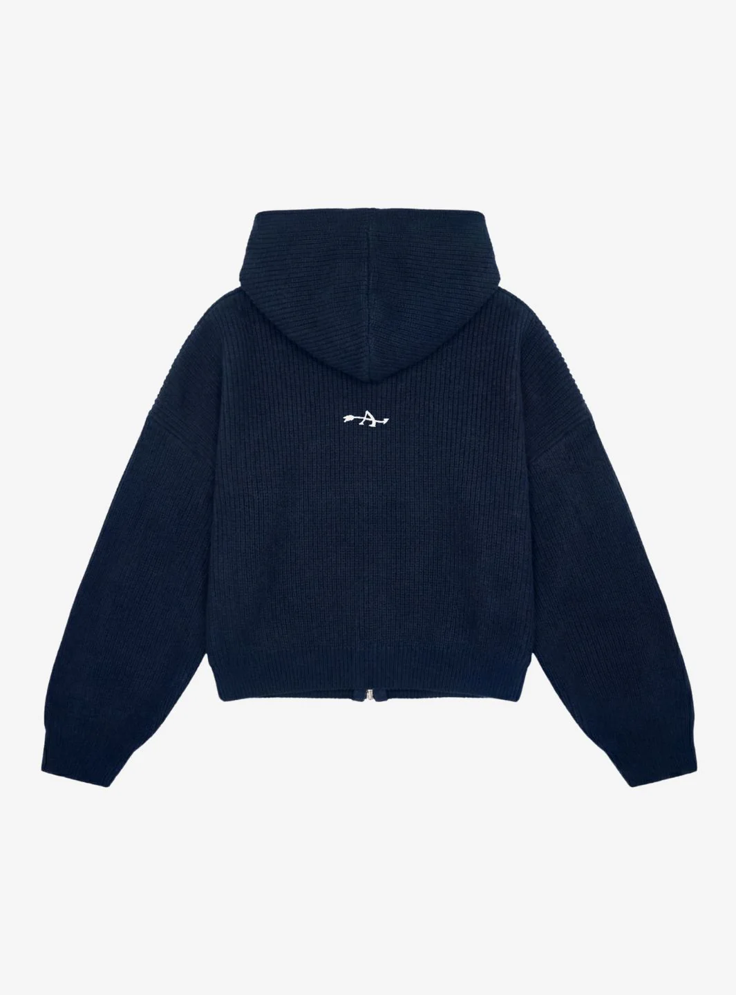 Appreciate Knitted Zip Up Hooded Navy Blue - Image 2