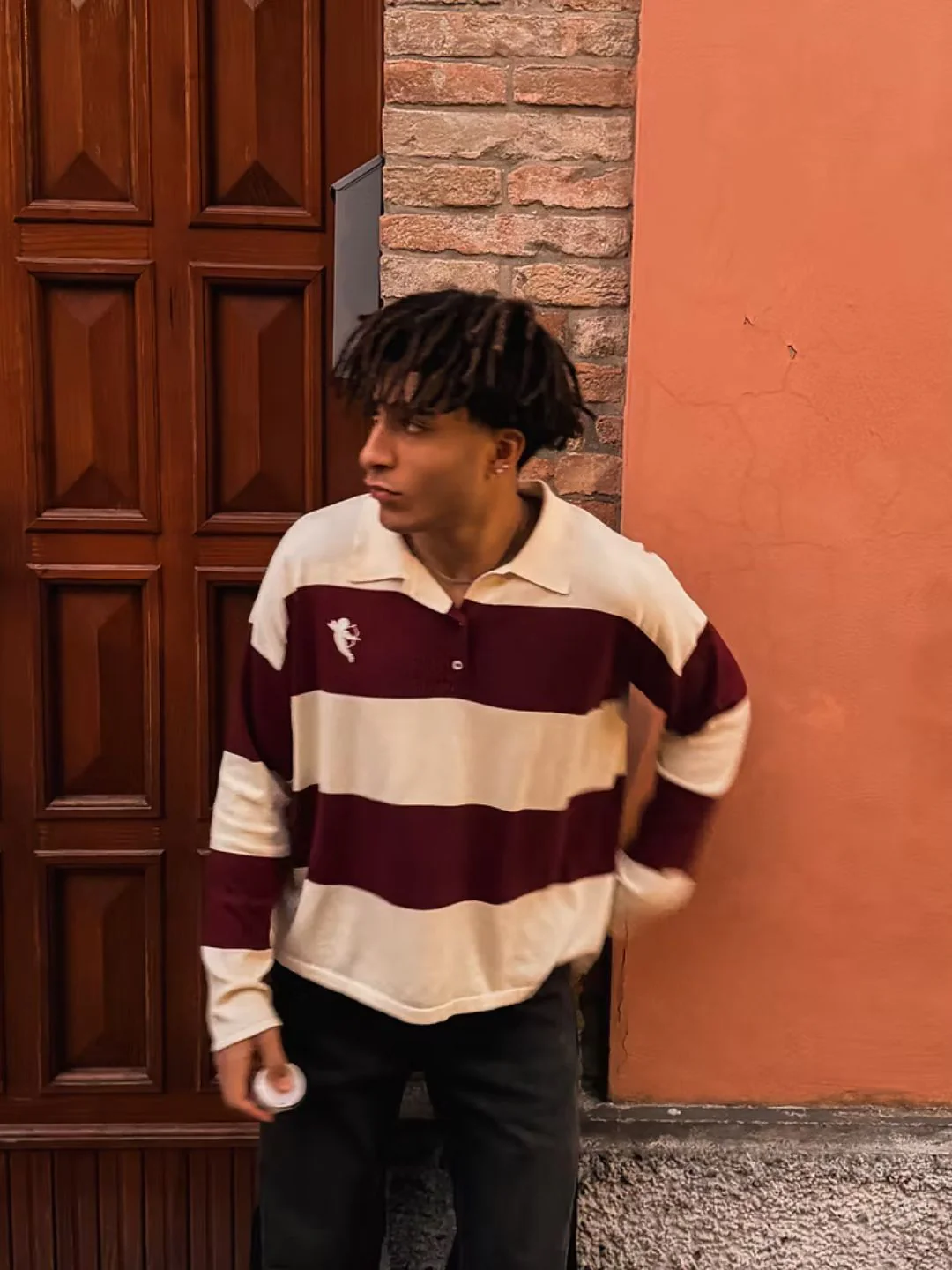 Appreciate Long Sleeve Polo Burgundy - Image 3