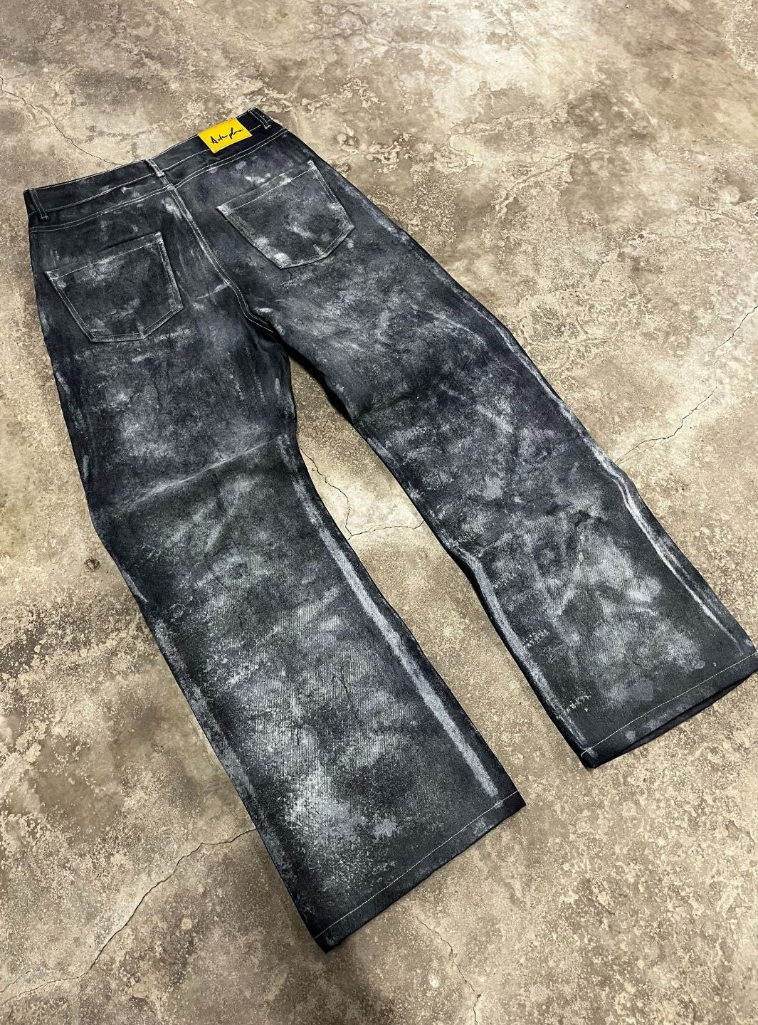 Artexplora House Painter Custom Raw Denim Bootcut Jeans - Image 6