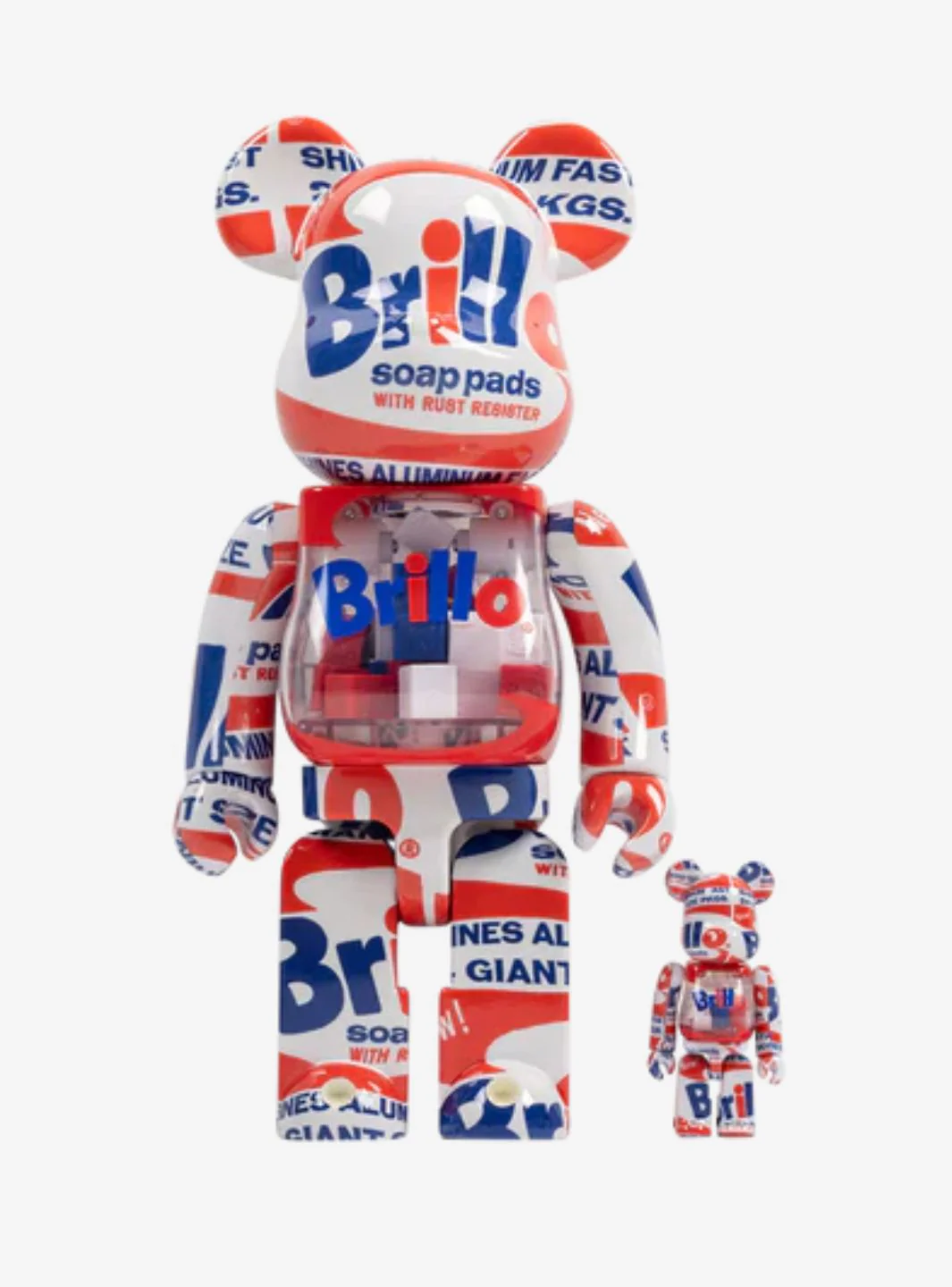 Bearbrick Andy Warhol "Brillo" 100% & 400% Set