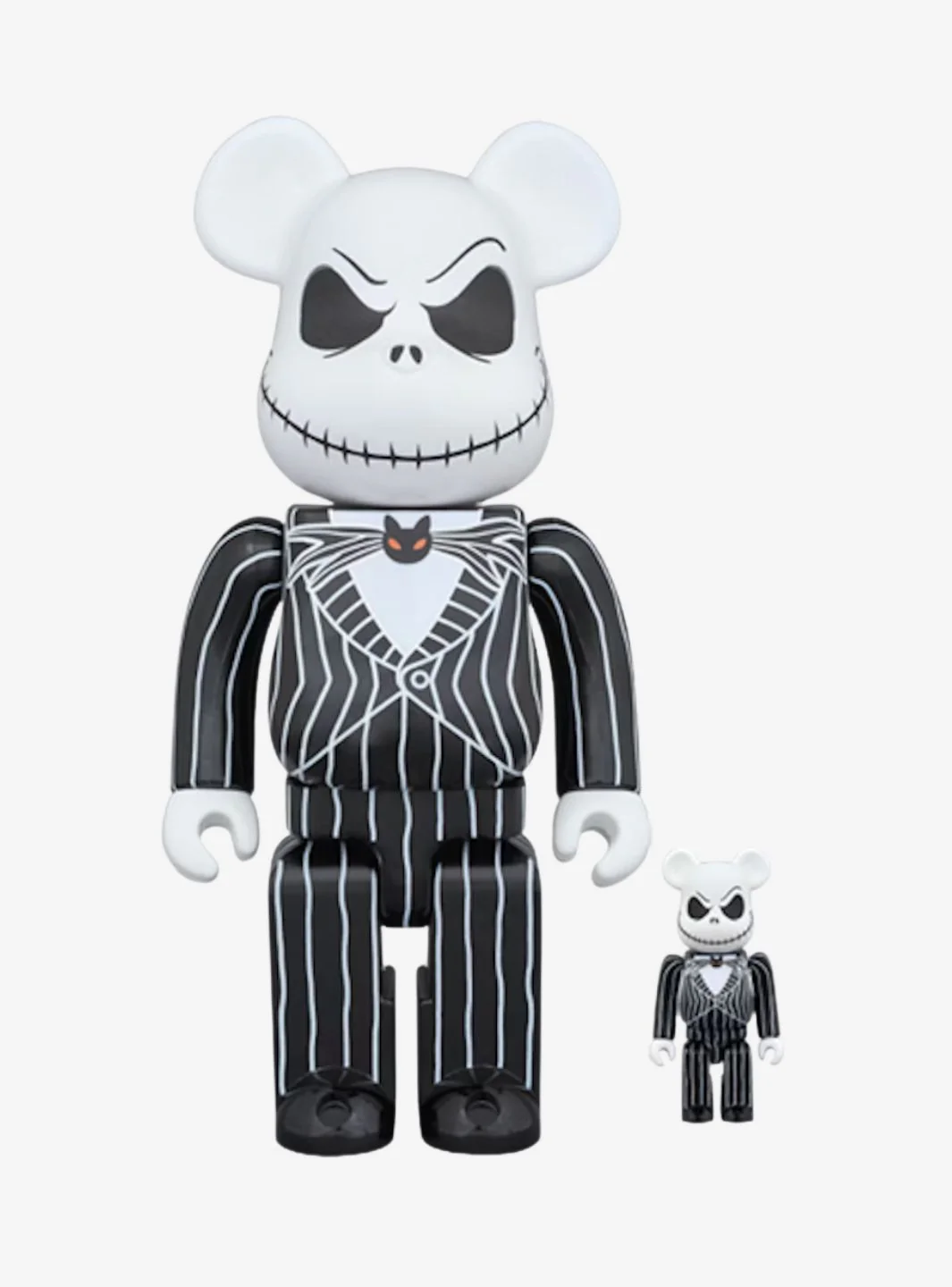 Bearbrick x Disney Tim Burton's The Nightmare Before Christmas Jack Skellington 100% & 400% Set