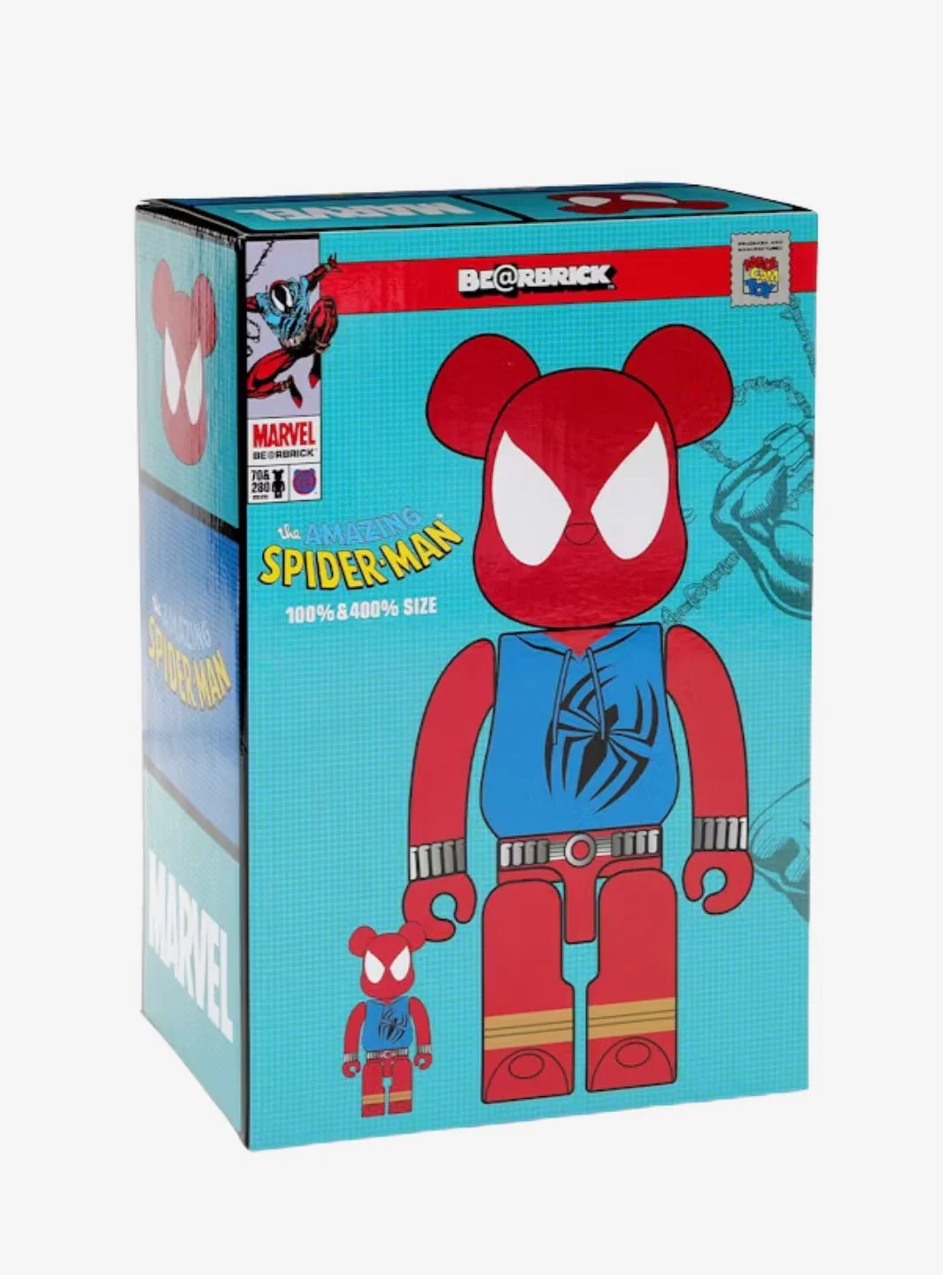 Bearbrick x Marvel Spider-Man Scarlet Spider 100% & 400% Set - Image 2