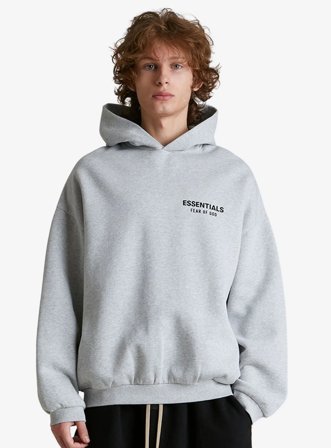Fear of God Essentials Fleece Hoodie Light Heather Grey - Image 3