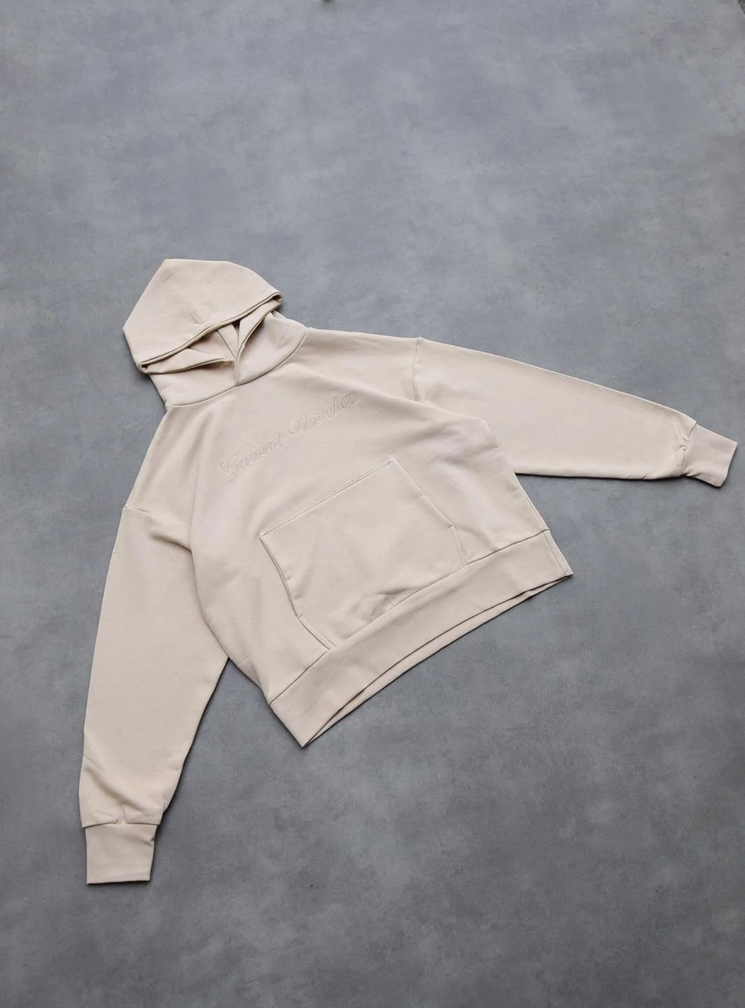 Garment Workshop Single Layer Lettering Hoodie Sand - Image 2