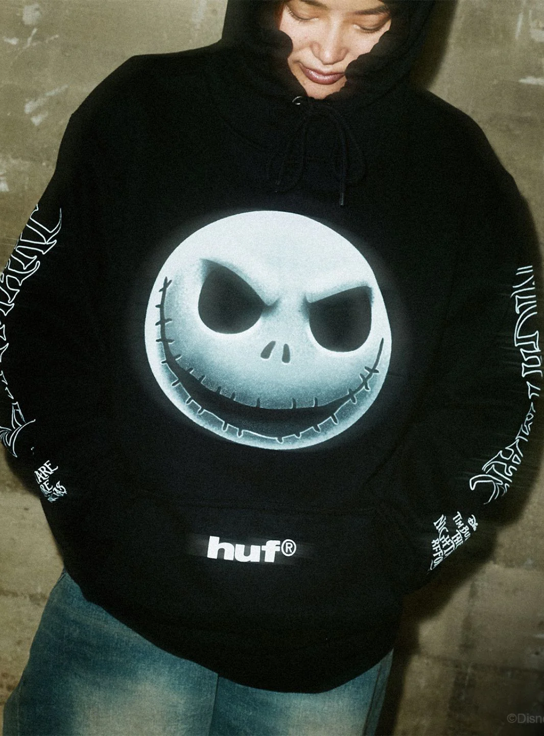 HUF x Disney Nightmare Before Christmas Jack Skellington Hoodie Black - Image 5