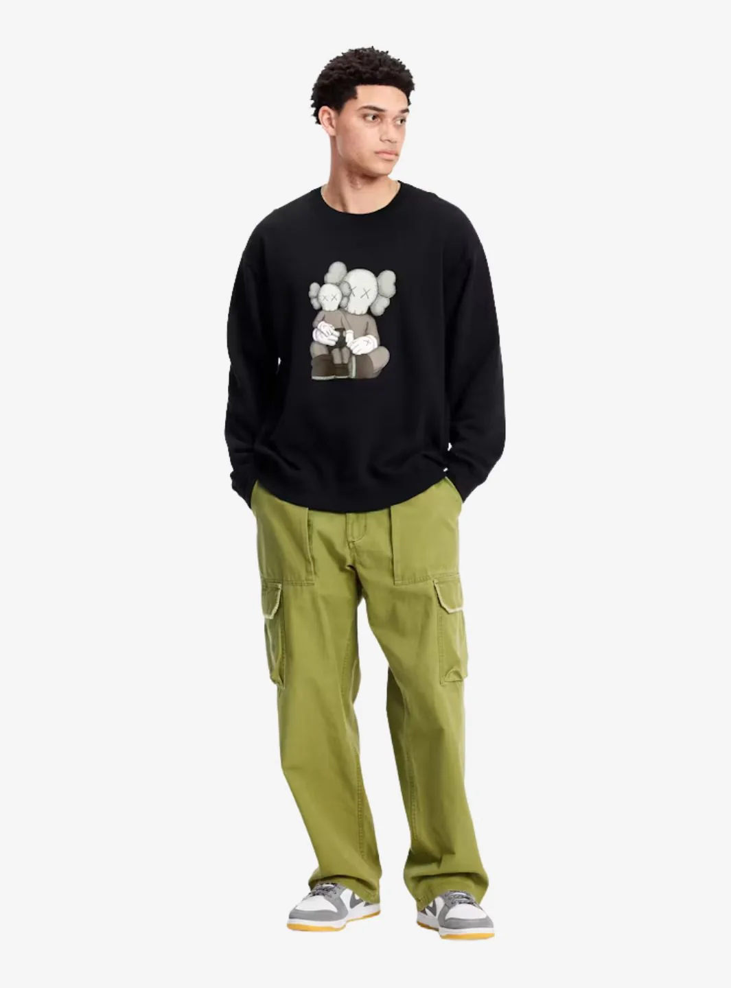 KAWS x Uniqlo Longsleeve Sweatshirt Black - Image 3