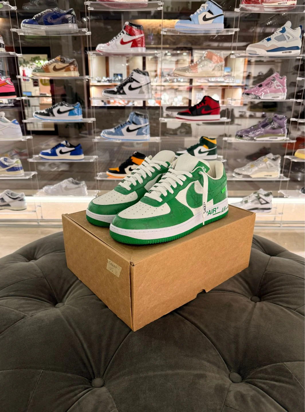 Louis Vuitton Nike Air Force 1 Low By Virgil Abloh White Green - Usato 9.9/10 - Image 20