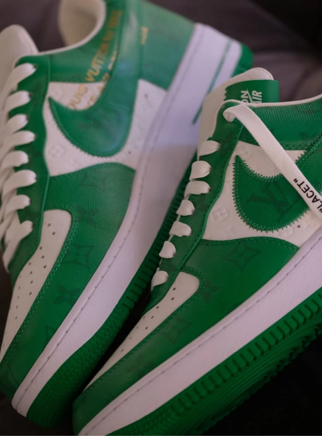 Louis Vuitton Nike Air Force 1 Low By Virgil Abloh White Green - Usato 9.9/10 - Image 30