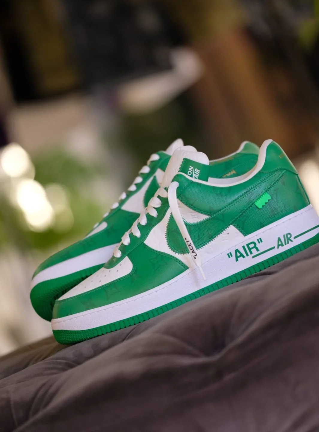 Louis Vuitton Nike Air Force 1 Low By Virgil Abloh White Green - Usato 9.9/10 - Image 35