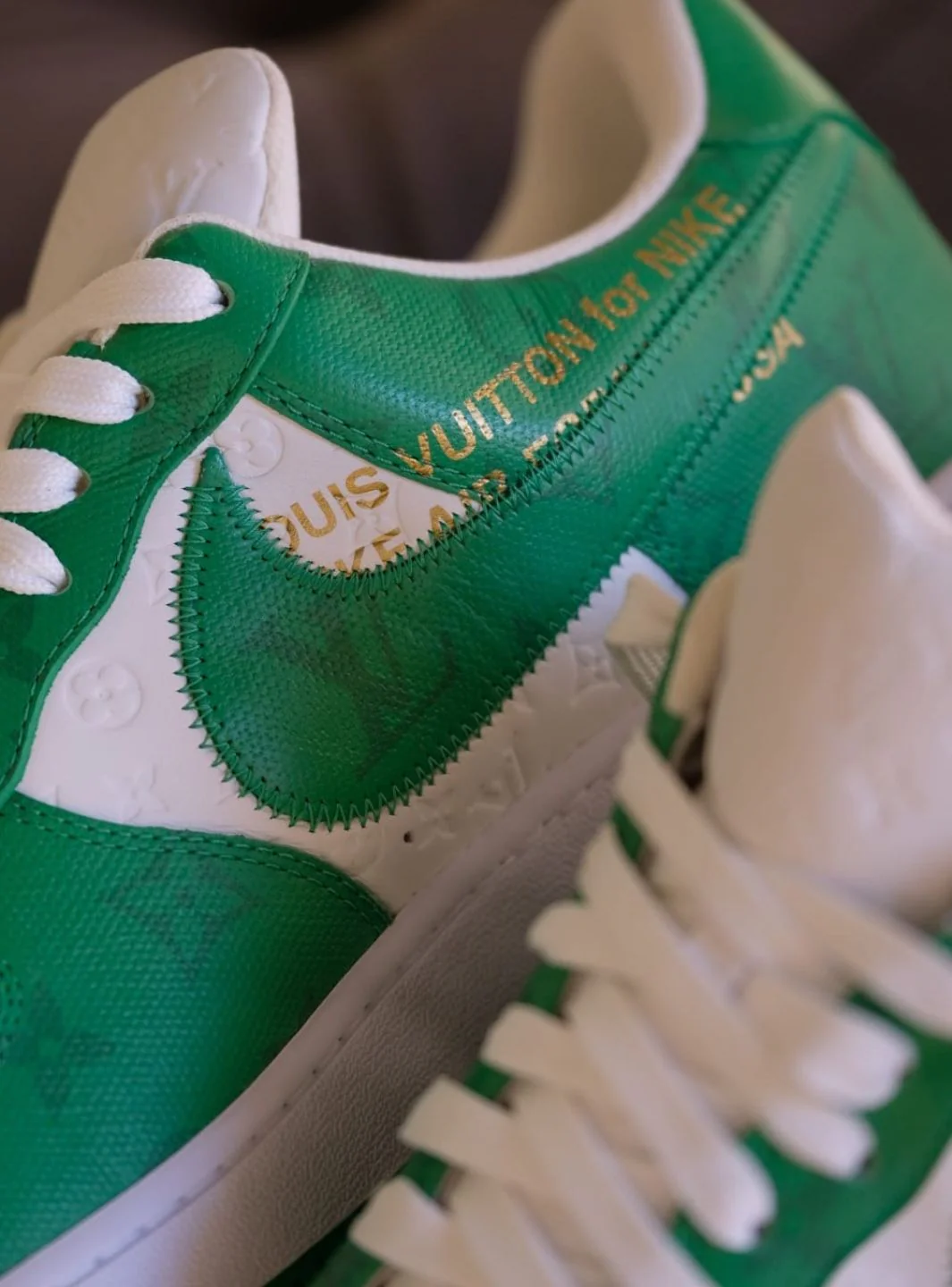 Louis Vuitton Nike Air Force 1 Low By Virgil Abloh White Green - Usato 9.9/10 - Image 38