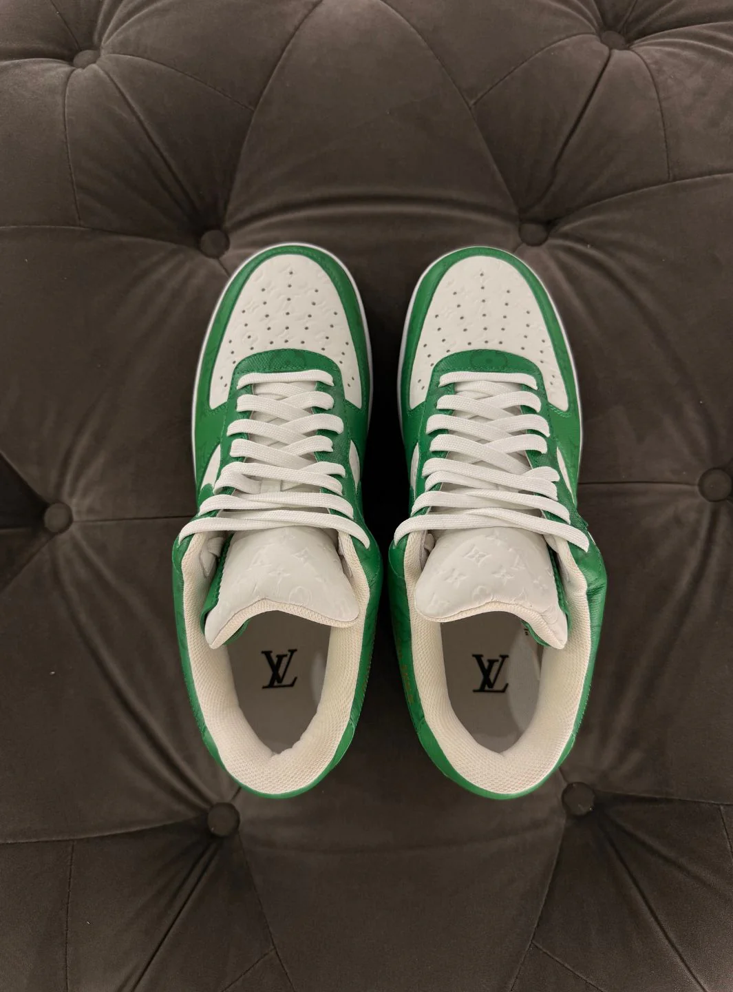 Louis Vuitton Nike Air Force 1 Low By Virgil Abloh White Green - Usato 9.9/10 - Image 6