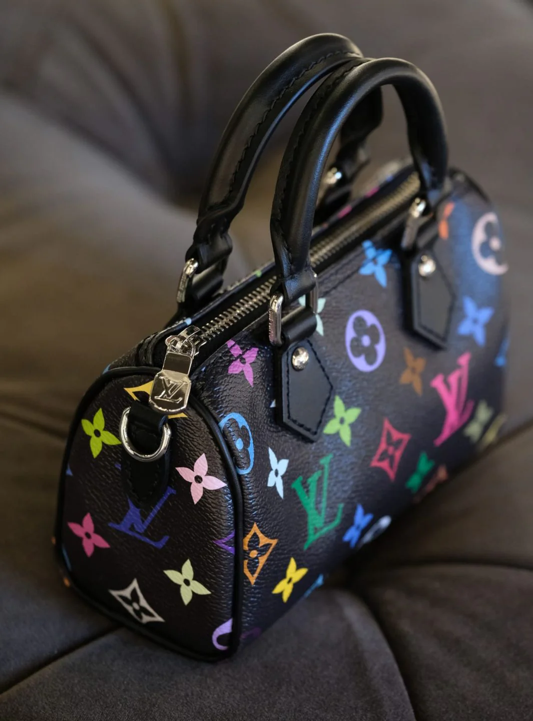 Louis Vuitton x Takashi Murakami Nano Speedy Black - Image 11