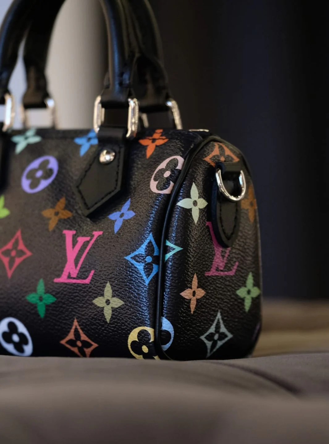Louis Vuitton x Takashi Murakami Nano Speedy Black - Image 12
