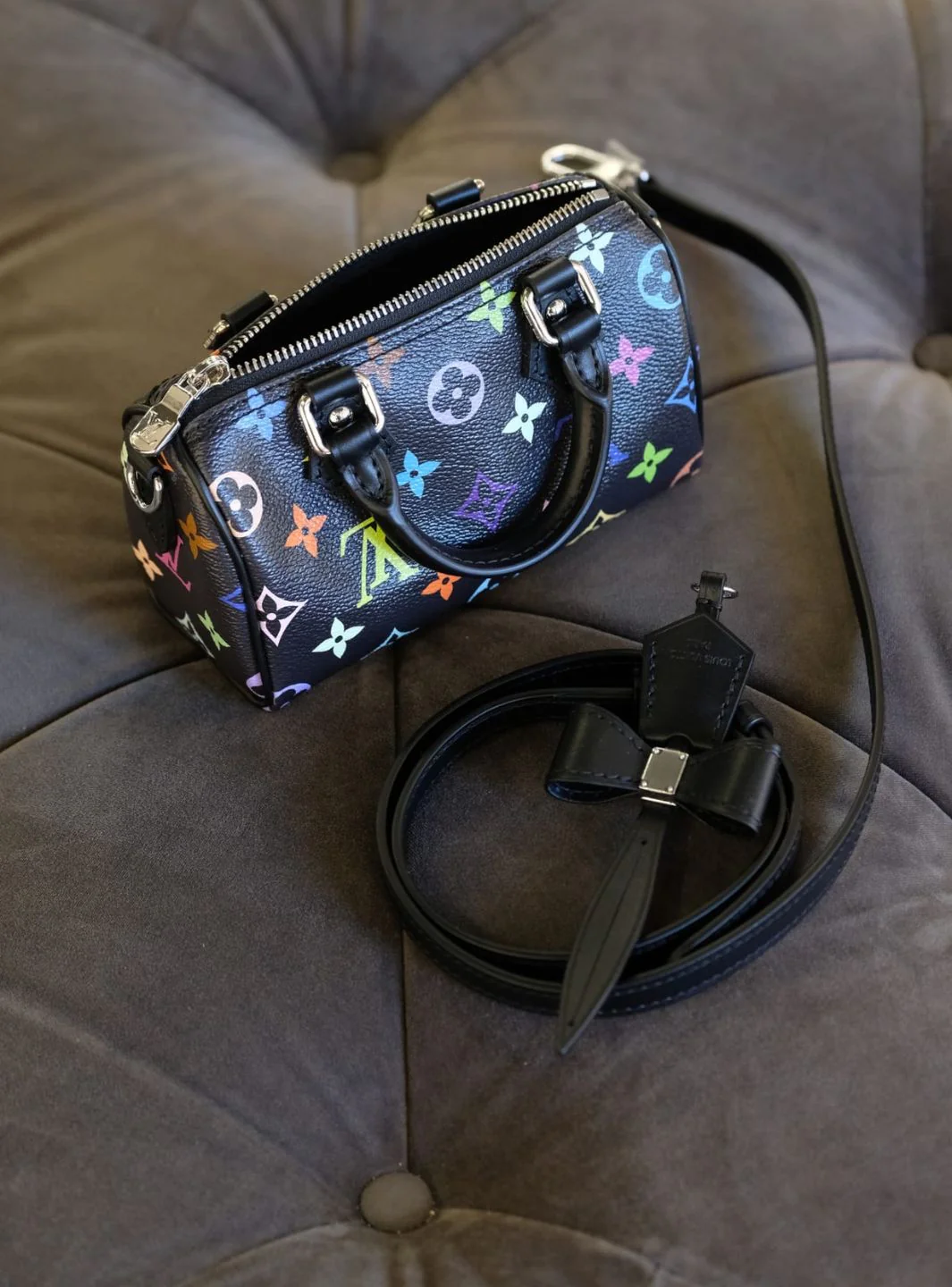 Louis Vuitton x Takashi Murakami Nano Speedy Black - Image 14