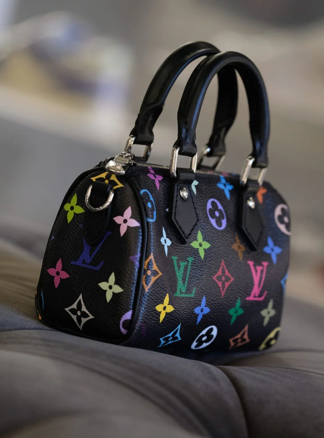 Louis Vuitton x Takashi Murakami Nano Speedy Black - Image 6