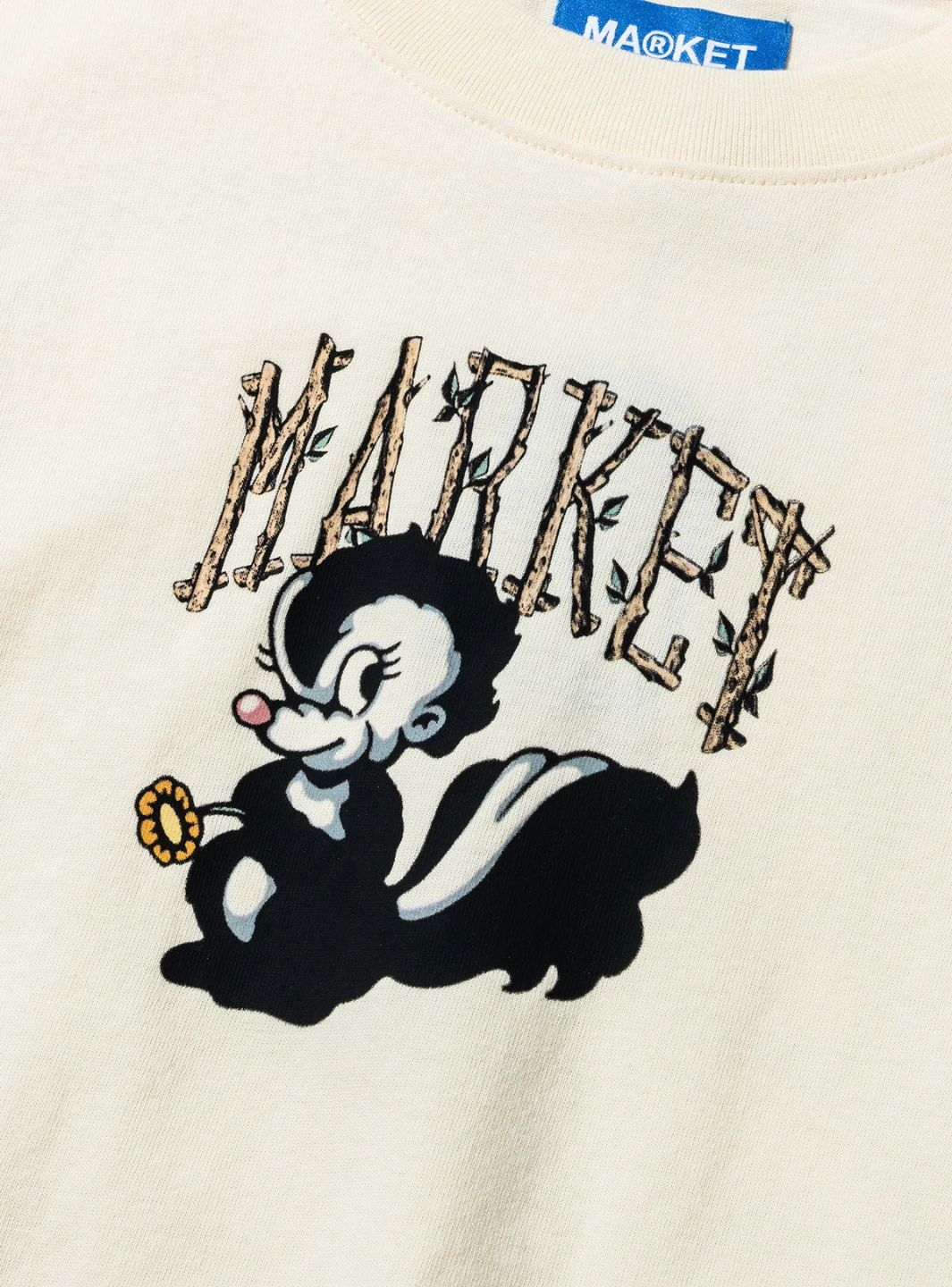 Market Studios Smiley Quiet Cabin T-Shirt Cream - Image 3