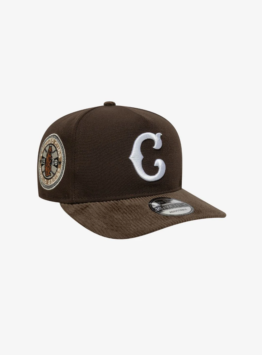 New Era Chicago Cubs MLB Cooperstown Cord Dark Brown 19TWENTY Adjustable Cap - Image 3