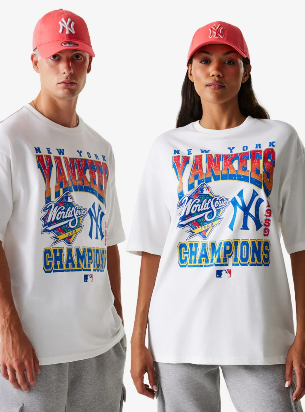 New Era New York Yankees MLB World Series White Oversized T-Shirt - Image 3