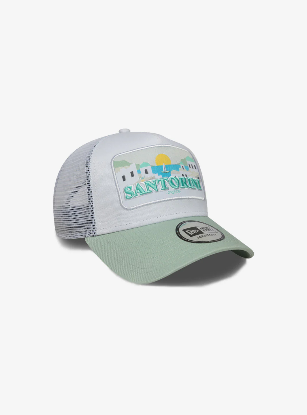 New Era Summer Santorini Pastel Green 9FORTY A-Frame Trucker Adjustable Cap - Image 3