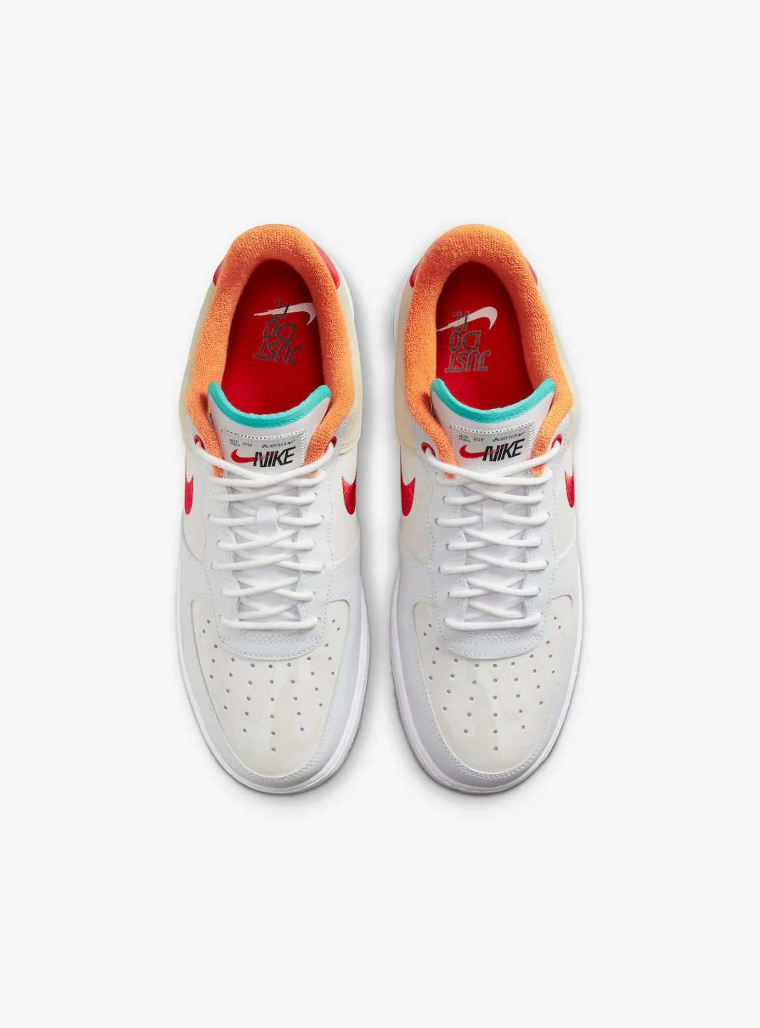 Nike Air Force 1 Low '07 PRM Just Do It White Red Teal - Image 3
