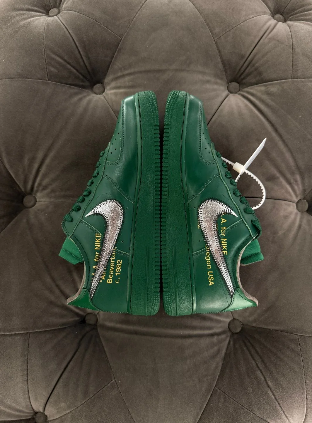Nike Air Force 1 Low Virgil Abloh Archives Codes Pine Green - Usato 9.9/10 - Image 4