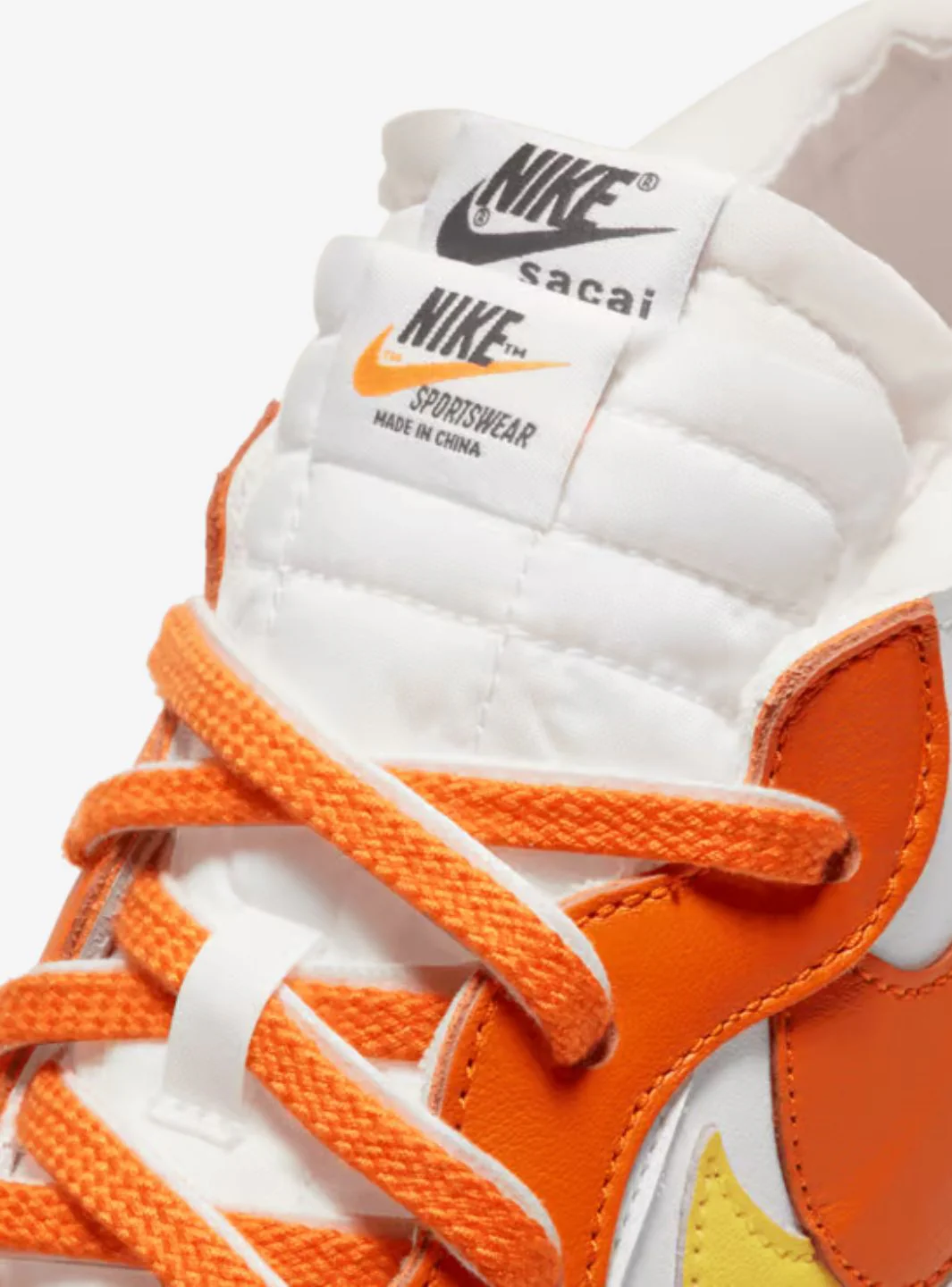 Nike Blazer Low Sacai White Magma Orange - Image 7