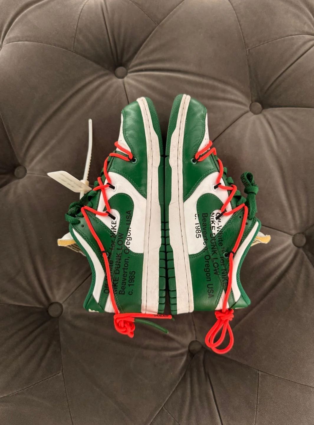Nike Dunk Low Off-White Pine Green - Usato 9/10 - Image 4