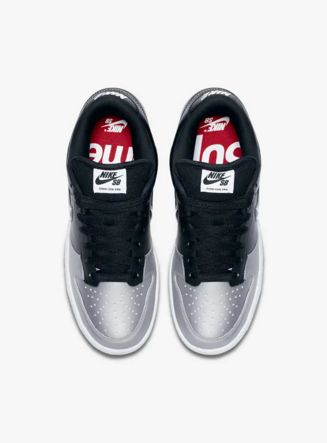 Nike SB Dunk Low Supreme Jewel Swoosh Silver - Image 3