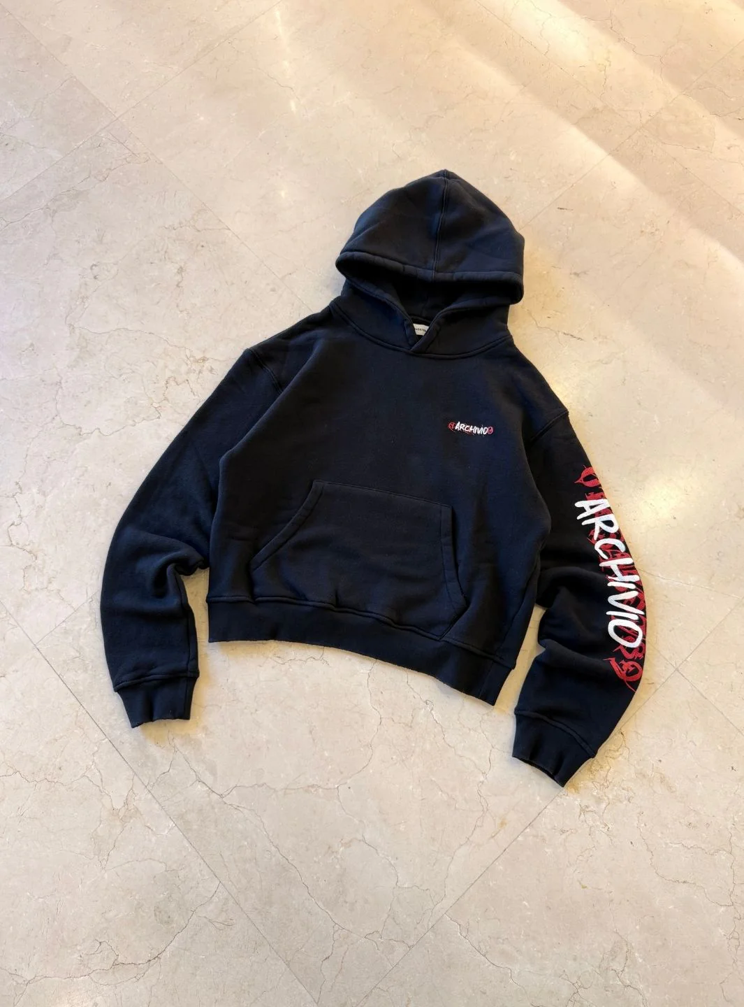 Numeri Archivio Hooded Sweatshirt Black Red - Image 3