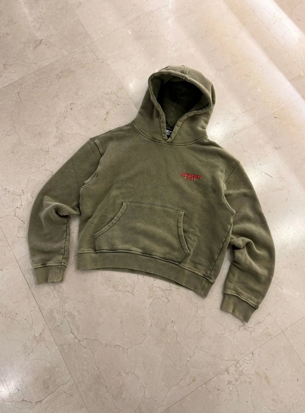 Numeri Archivio Hooded Sweatshirt Washed Olive - Image 3