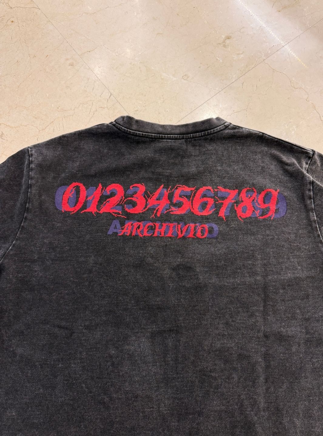 Numeri Archivio Longsleeve Washed Black Red - Image 5