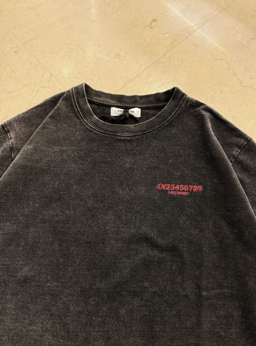 Numeri Archivio Longsleeve Washed Black Red - Image 8