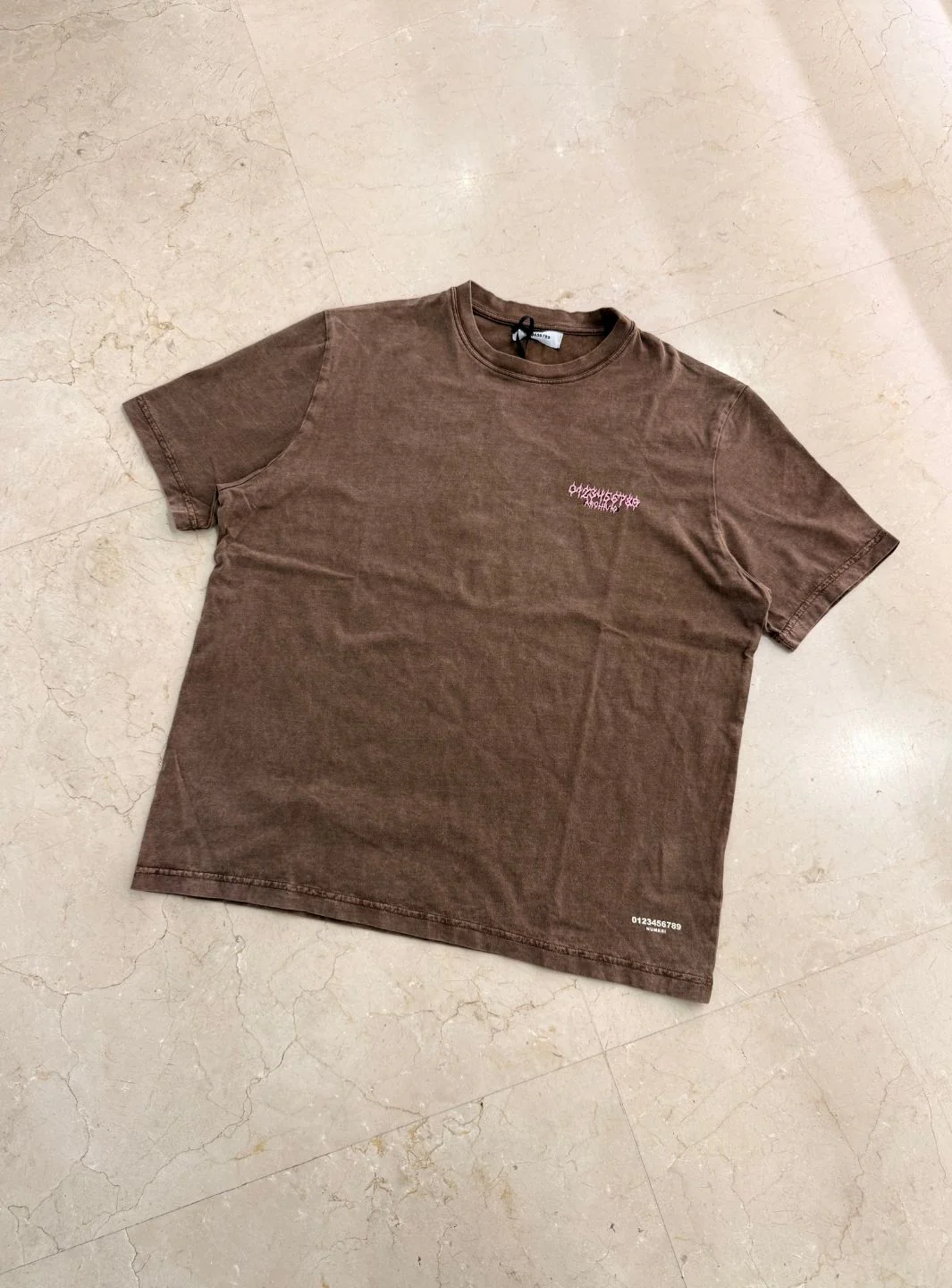 Numeri Archivio T-Shirt Washed Brown Pink - Image 3