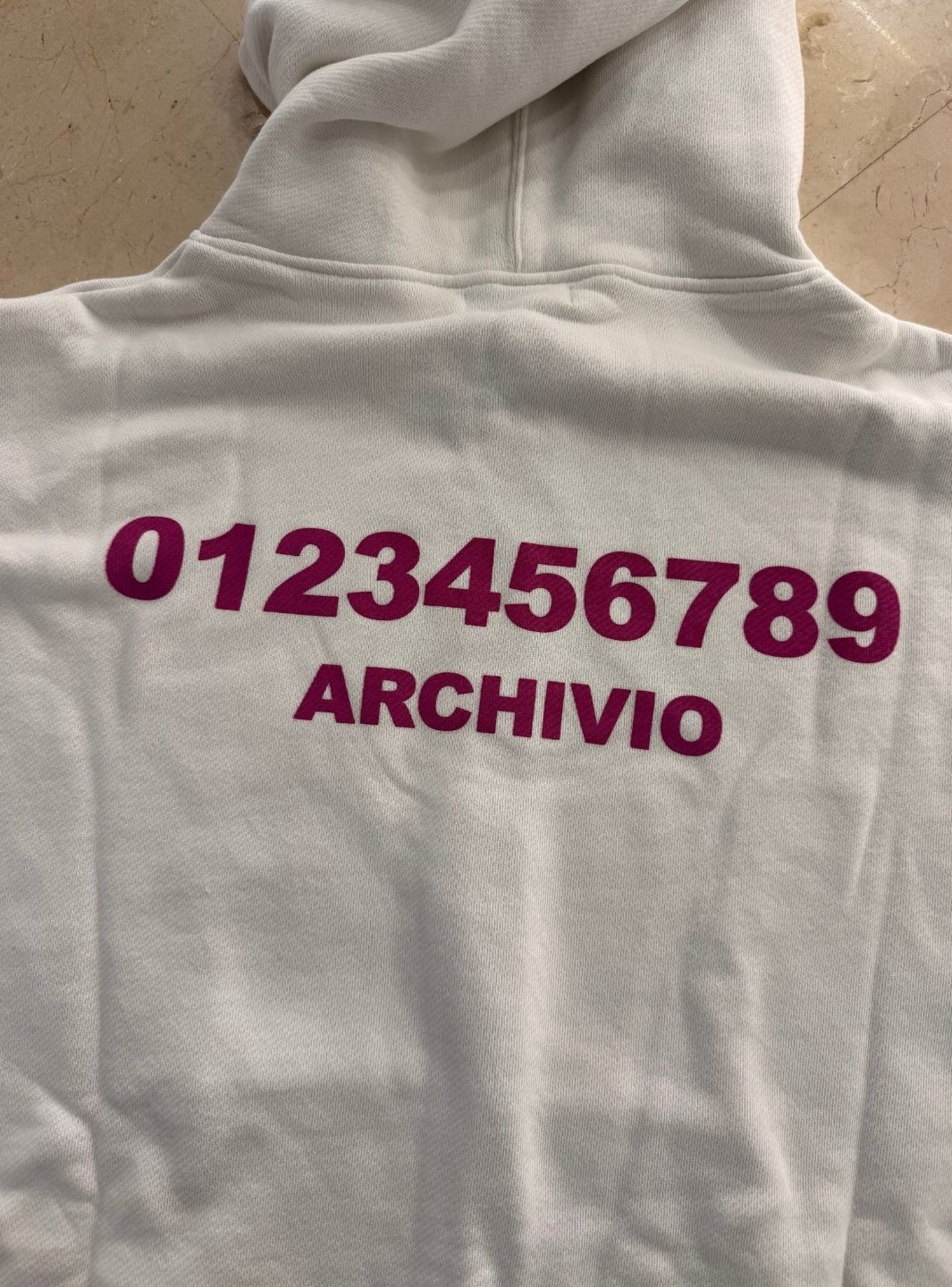 Numeri Archivio Zip Up Hooded Sweatshirt White Fuchsia - Image 4