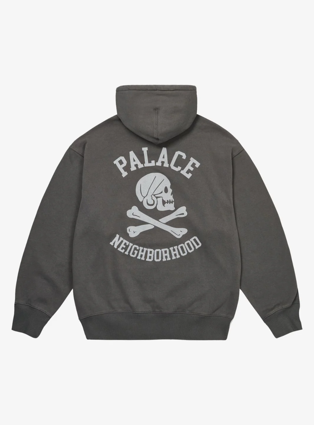 Palace x Neighborhood Skull Zip Hoodie Charcoal - Image 2