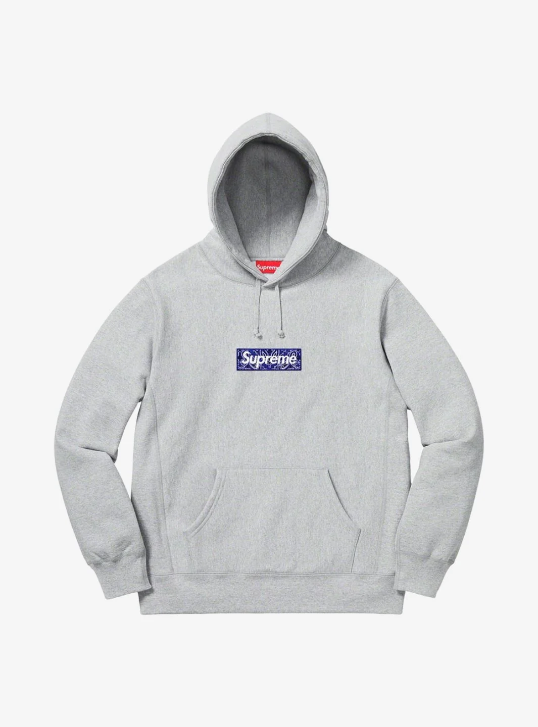 Supreme Bandana Box Logo Hooded Sweatshirt Heather Grey