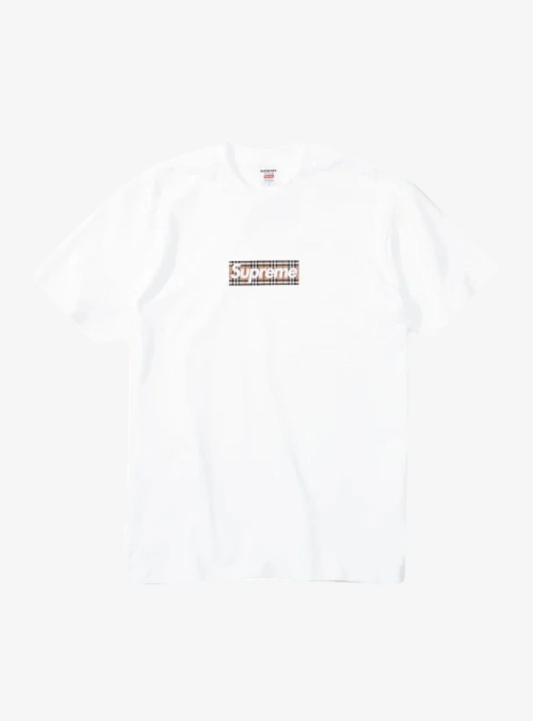 Supreme Burberry Box Logo T-Shirt White