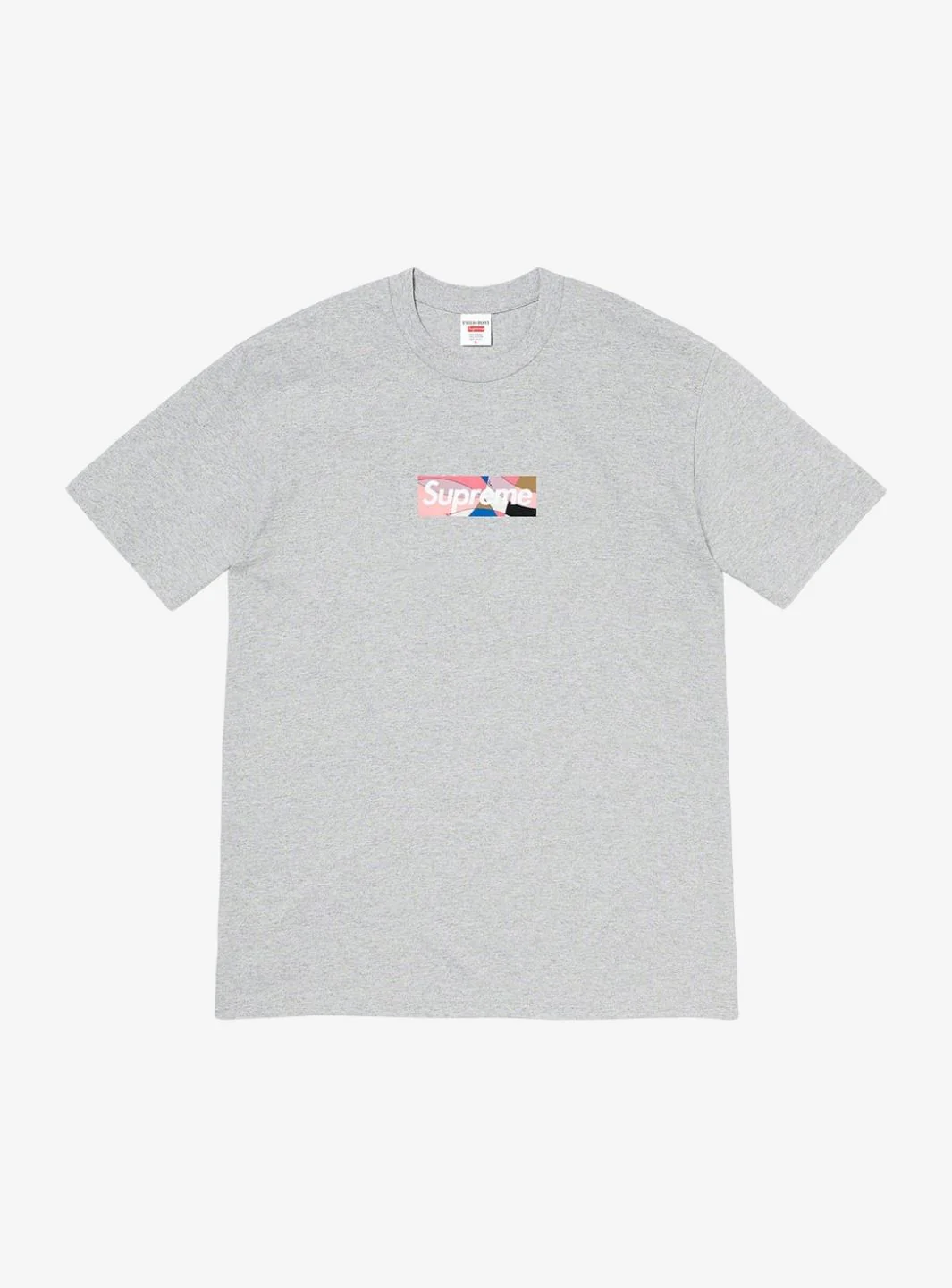 Supreme Emilio Pucci Box Logo T-Shirt Heather Grey/Dusty Pink