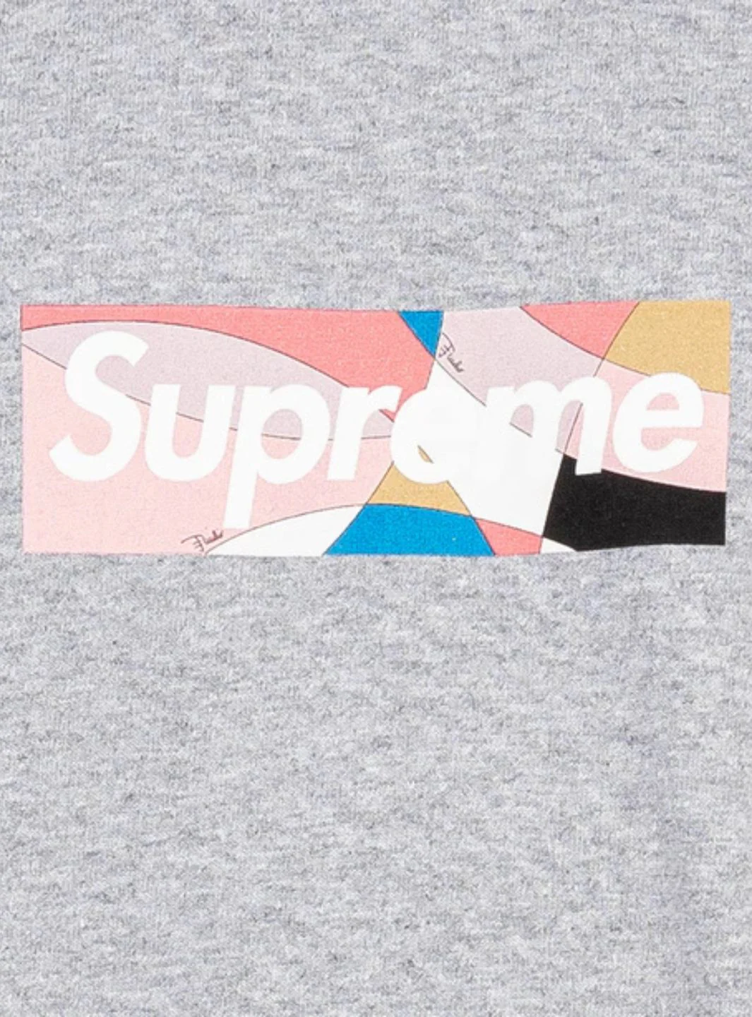 Supreme Emilio Pucci Box Logo T-Shirt Heather Grey/Dusty Pink - Image 2