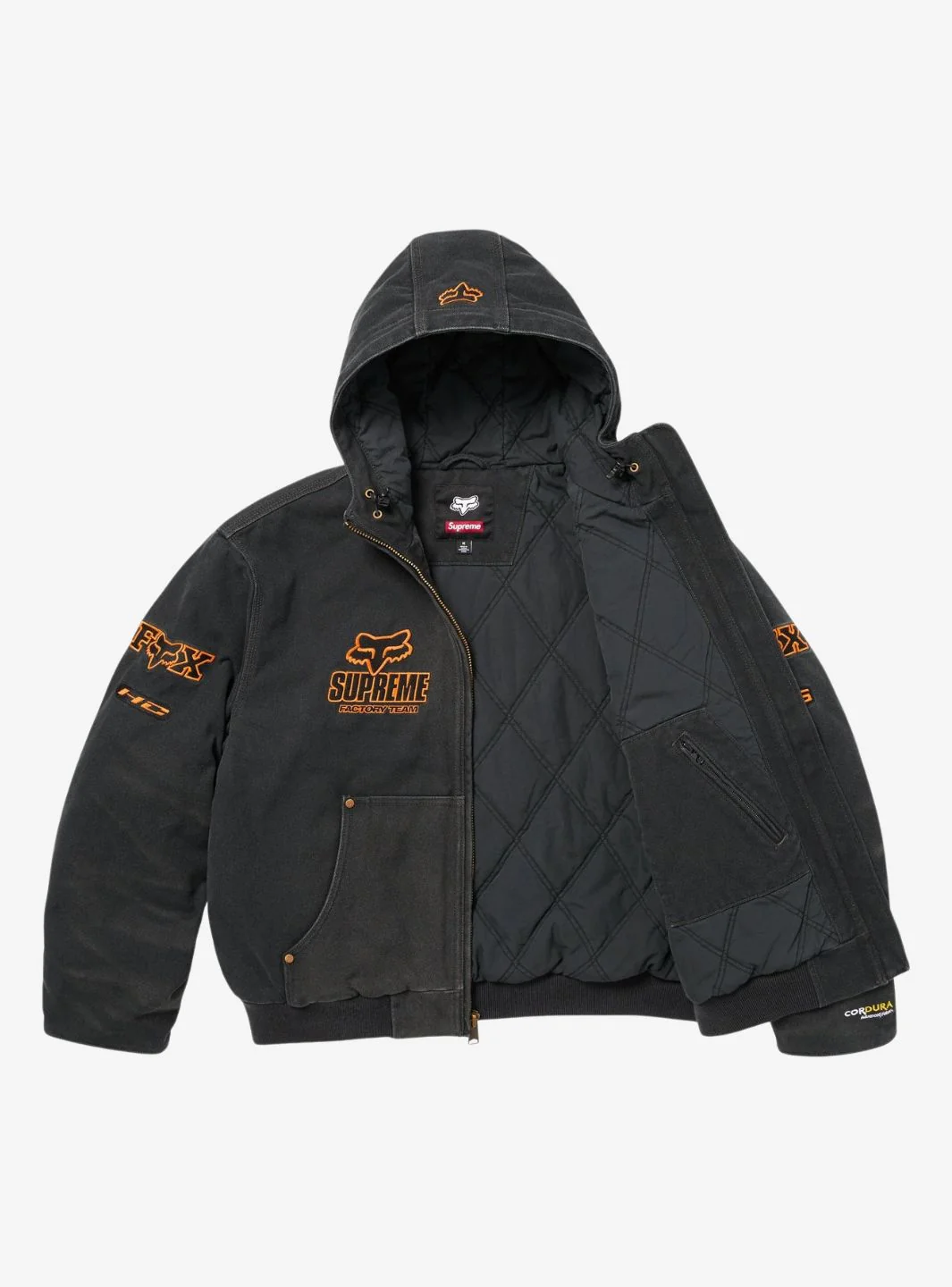 Supreme Fox Racing Hooded Work Jacket Black - Image 2