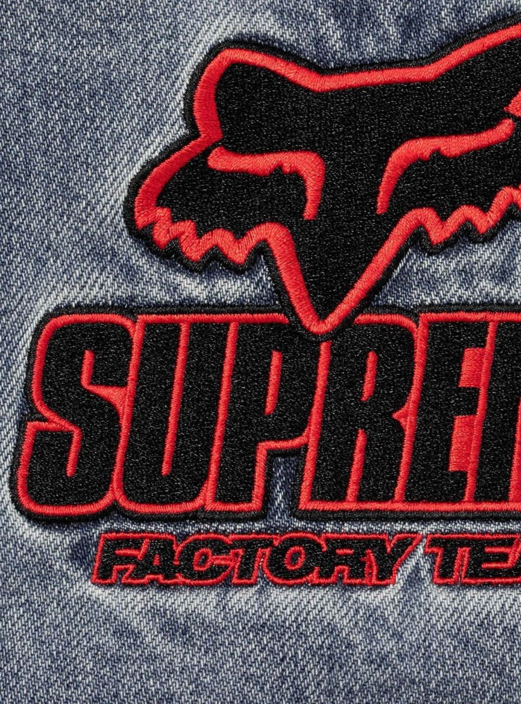 Supreme Fox Racing Hooded Work Jacket Denim - Image 4