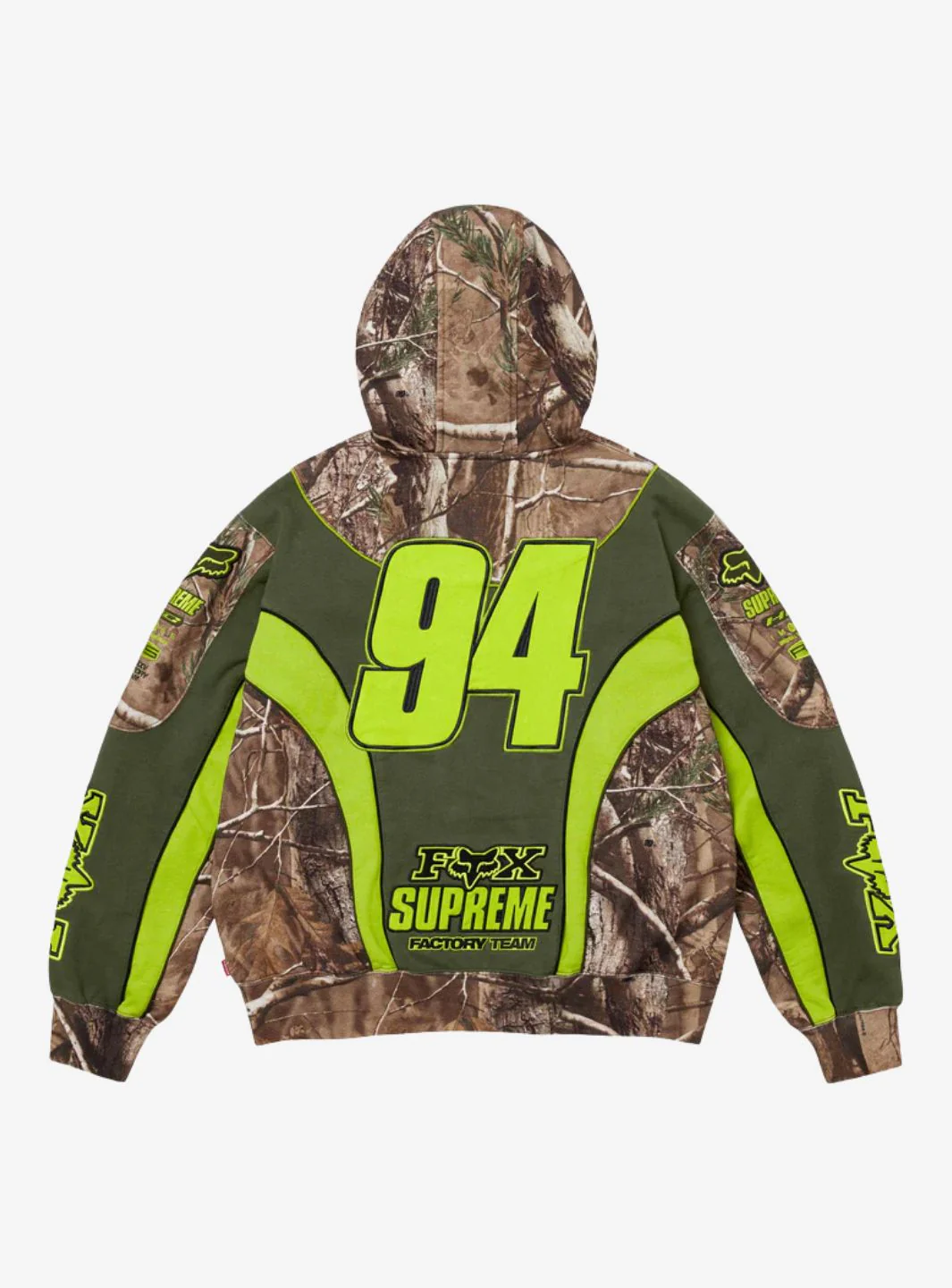 Supreme Fox Racing Zip Up Hooded Sweatshirt Realtree Hardwoods Camo - Image 2