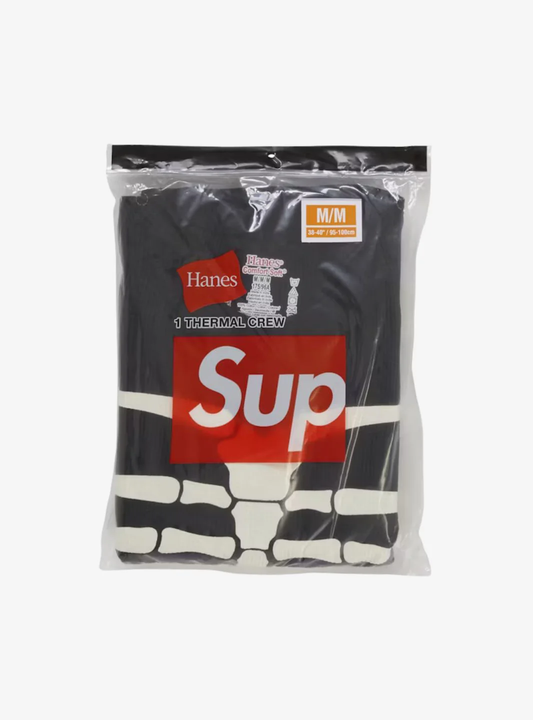 Supreme Hanes Bones Thermal Crew Black (FW25) - Image 2
