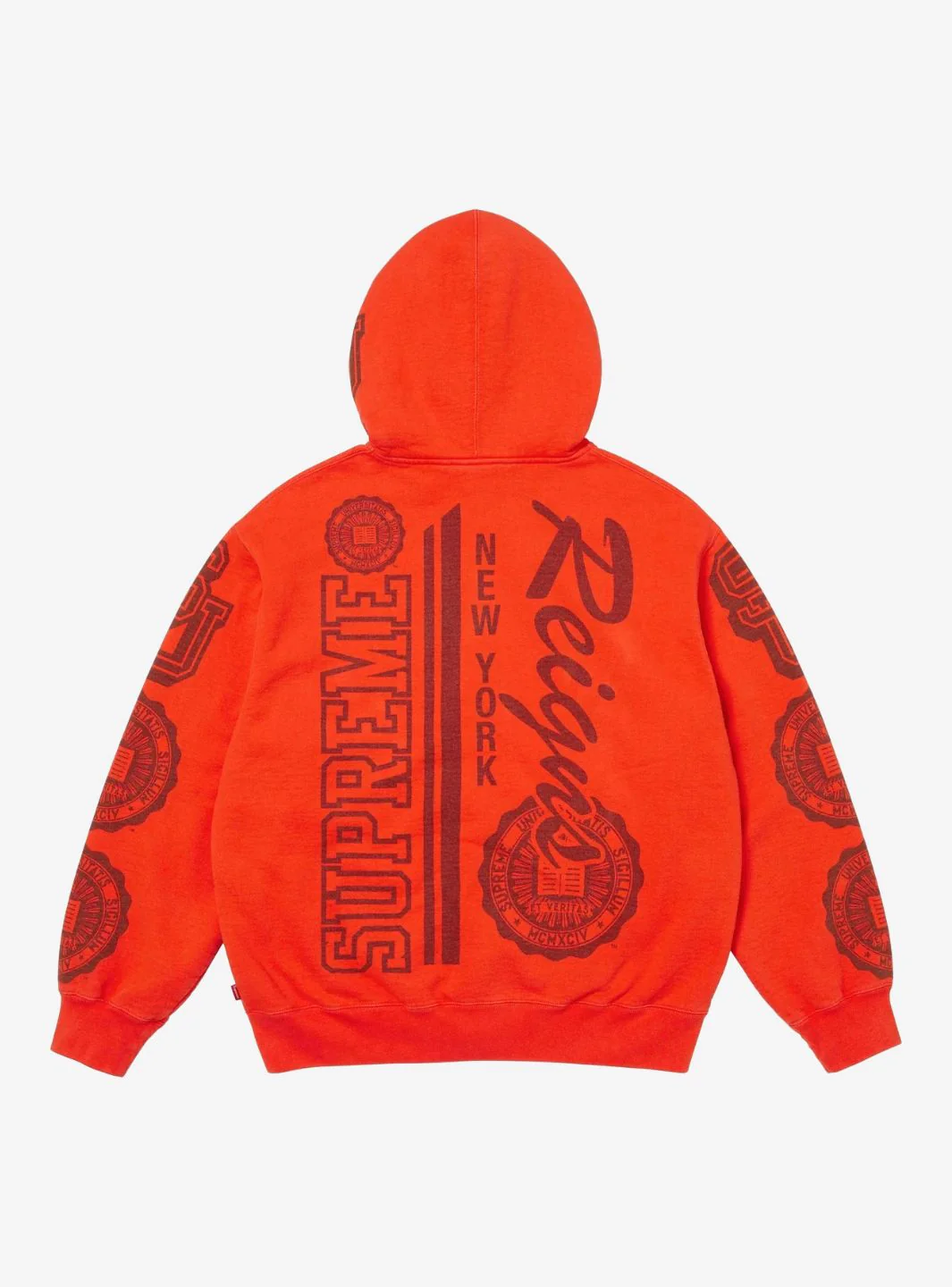 Supreme Knowledge Reigns Zip Up Hooded Sweatshirt Red - Image 2